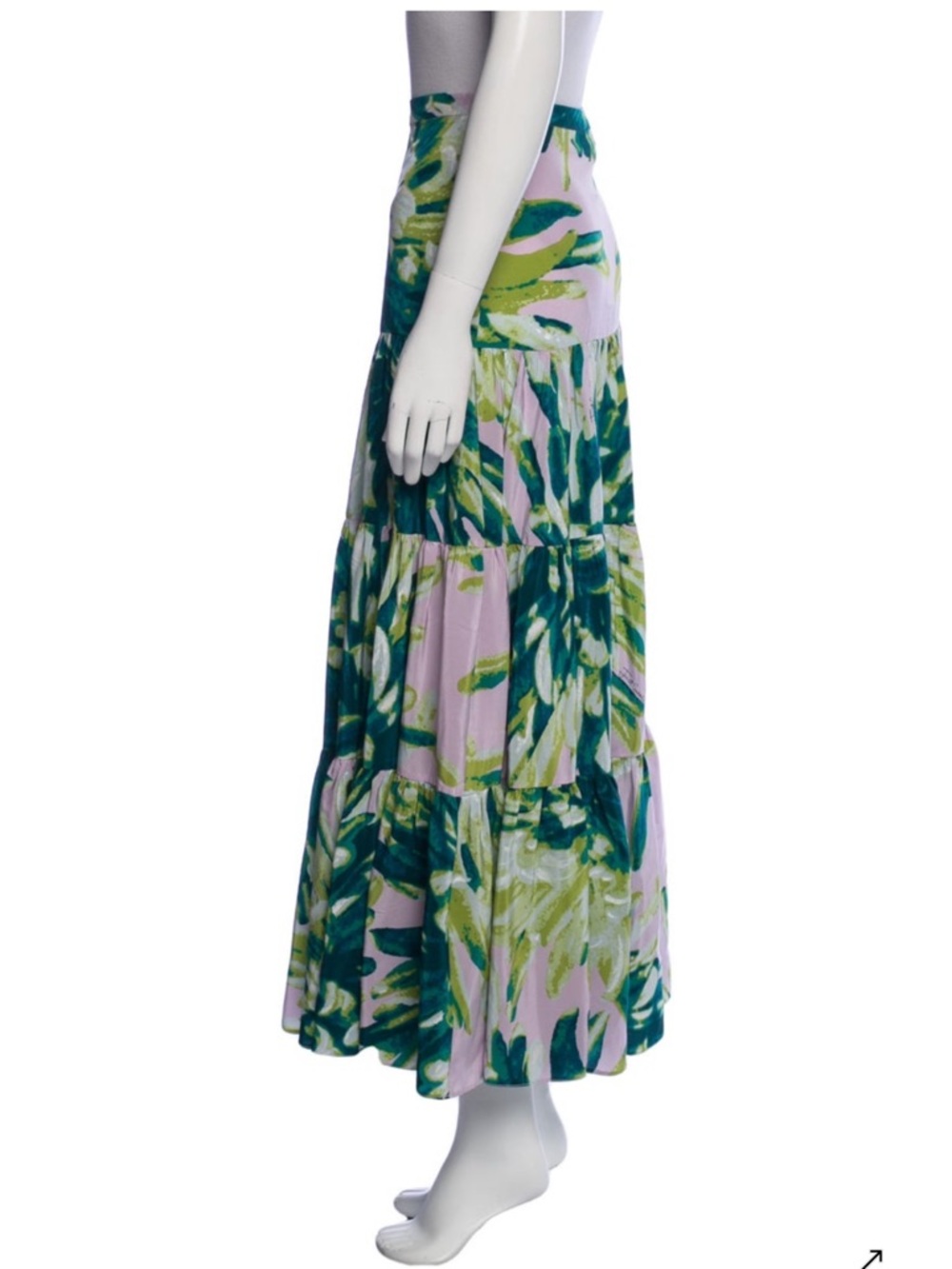 Just Cavalli Tropical Print Silk Maxi Skirt - Picture 7 of 10